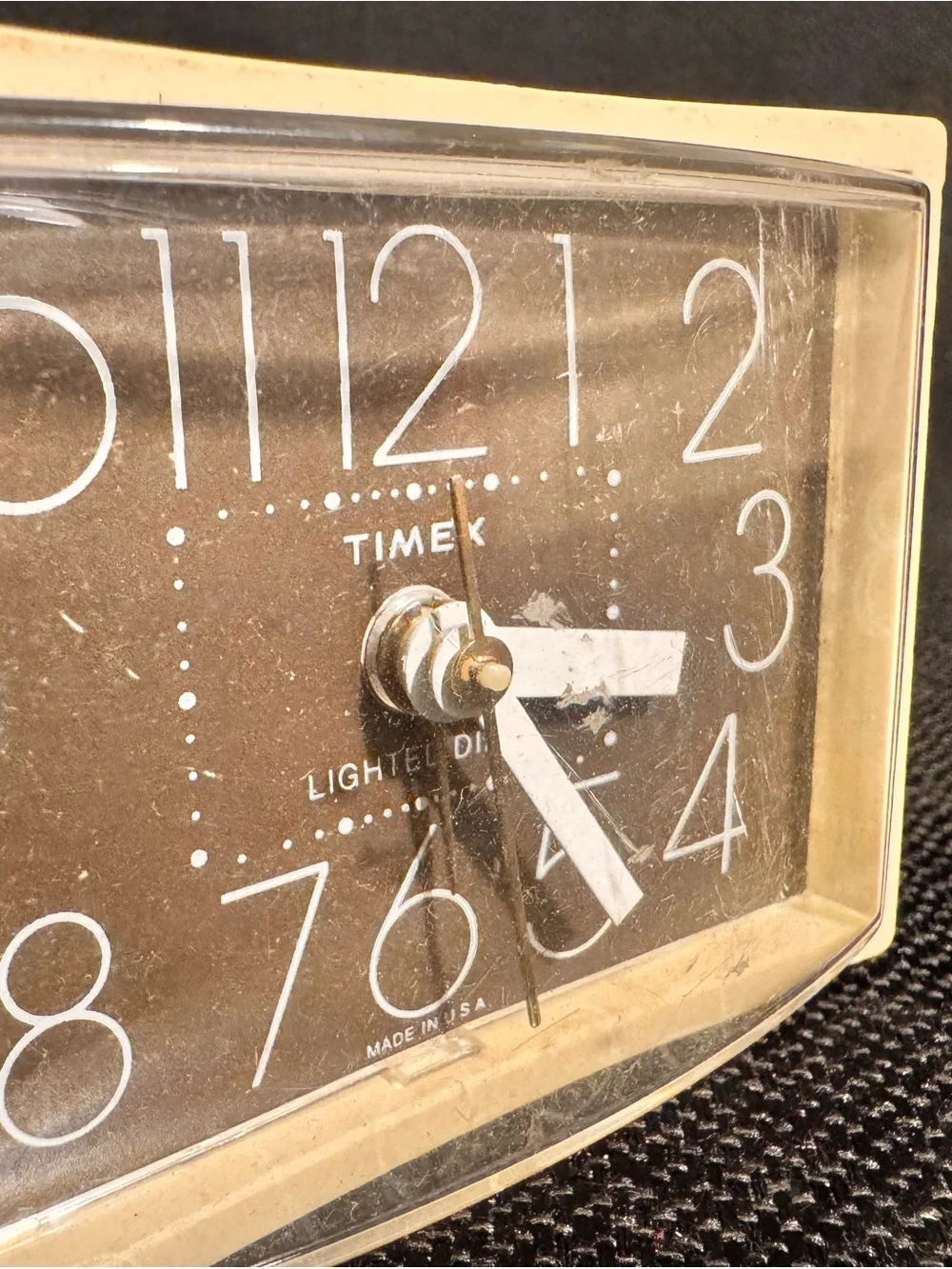 Vintage Timex Lighted Dial Electric Alarm Clock Made USA Tested Working Beige